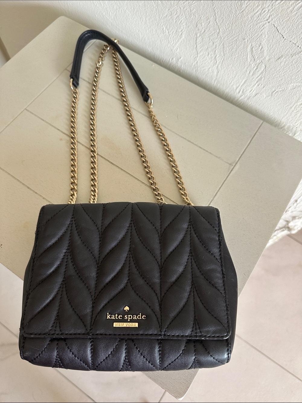 kate spade Black Quilted Chain Crossbody Bag